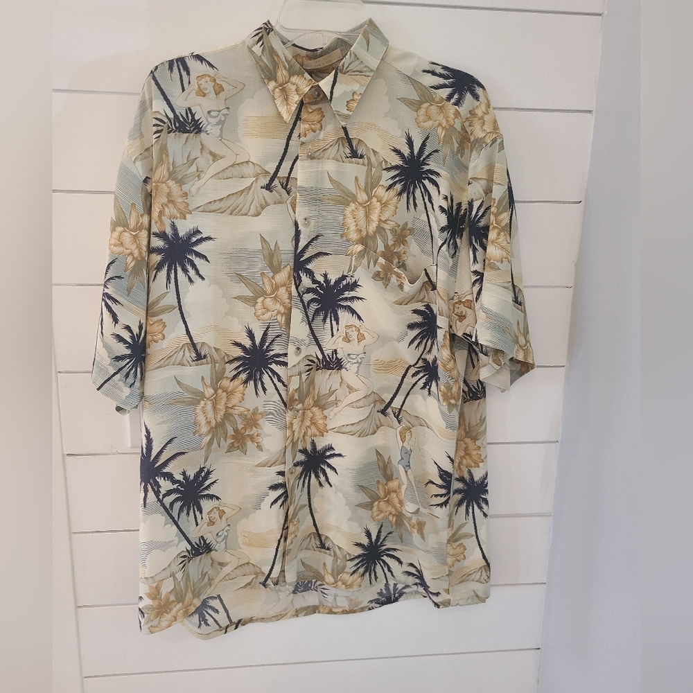 Campia Men's Tropical Print Short Sleeve Shirt